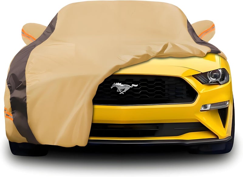 FSGRICH Mustang Car Cover Waterproof All Weather Compatible with Mustang 2007-2024 GT Cobra Shelby Bullitt, Outdoor Anti-UV Sun Rain Protection Full Exterior Cover - Image 1